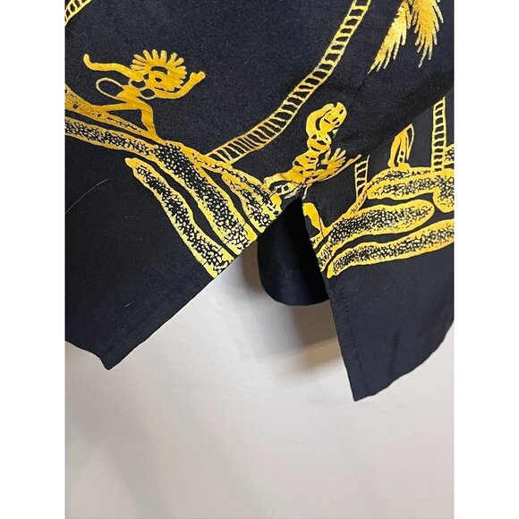 Retro Hawaiian Tropical Shirt 3X Black Aloha Floral Classic Old Money Resort 80s - Picture 7 of 14